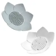 2 Pcs Soap Box Travel Flower Shower Holder Sponge for Bathroom Drainer