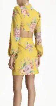 Zimmerman Zinnia Bow Cut Out Mini Dress Yellow - BNWT. Size 3. RRP $595.00