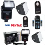 VIVITAR ZOOM FLASH + CHARGER + DIFFUSER + REMOTE FOR PENTAX DSLR CAMERAS