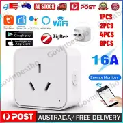 1-8PCS Smart AU Plug Switch WiFi/Zigbee Sockets Voice Control for Alexa Google