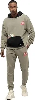 [TOMBARRON] Tom Barron Men's Contemporary Graffiti Print Tracksuit, khaki, M