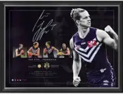 NAT FYFE FREMANTLE DOCKERS SIGNED FRAMED LIMITED EDITION BROWNLOW AFL PRINT