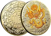 Chinese Dragon Coin - Chinese Year Dragon Coin | Iron Commemorative Collectible Lucky Coin, Chinese Coin, Double-Sided Coin Collection, Commemorative Badge, New Year
