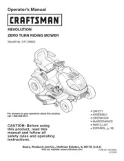 Owner’s Manual Sears Craftsman Revolution Zero Turn Riding Mower - 247.28933