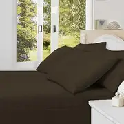 Noble Comfort Linen 16-20 inches Pocket 600 TC 100% Egyptian Cotton Hotel Finish Adjustable 1-Piece Waterbed Fitted Sheet.(Twin XXL, Stripe, Chocolate)