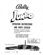 BALLY JUMBO ARCADE GAME MACHINE MANUAL - NEW!