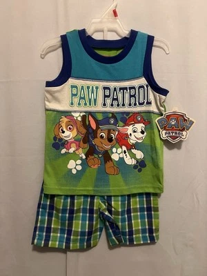 Nickelodeon Paw Patrol Tank Top Shirt Shorts Outfit Set Boy Size 2T NEW