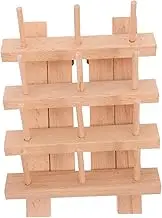 VALICLUD Compact Wooden Spool Organizer for Leatherworking Foldable Yarn Organizer Rack for Efficient Thread Management Sewing Project Supply