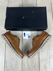 Cole Haan Burnished Tan Leather Zerogrand Wingtip Oxford Shoes Size 8 C30277