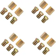Mobestech 4sets Brass Brake Line Fittings 3/8-24 Thread Assortment Nickel Oil Pipe Joints Compatible High Precision Machining for Car Accessories 3pcs*4