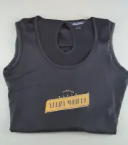 WOMEN'S MODELO BEER BLACK SLEEVELESS SLINKY TANK BODYCON MINI DRESS SZ LARGE NEW