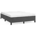 Double Size Velvet Bed Frame Modern Mattress Base Platform Wood Slats Dark Grey