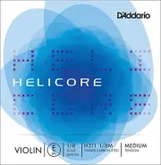 D'Addario Helicore Violin Single E String, 1/8 Scale, Medium Tension