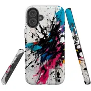 For iPhone 16 Plus Case Protective MagSafe Compatible Cover Dark Splatter