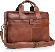 [KomalC] 16 Inch Leather briefcases Laptop Messenger Bags for Men and Women Best Office Satchel Bag