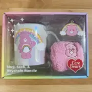 Care Bears Cheer Bear Gift Box Set 20oz Mug Crew Socks & Keychain CultureFly New