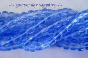 50 Medium Sapphire Blue Czech Glass Cube Beads 5 x 7MM