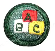 NEW, BMG CUT 1954 Only, CHILD CARE Badge ABC Block Girl Scout Collector FREE SHP