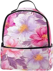 [VTGHDEEQ] Travel Backpack,Work Backpack,Back Pack,Floral White Pink Flowers,Backpack, R6nr7dmgeren, 12x5.7x14.6 in