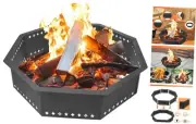 Fire Pit Ring 36-in Fire Ring for Outside Fire Pit,Large Smokeless Firepit