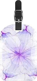 [WOSHJIUK] Luggage Tags,2 Pack Labels Suitcase Tags,Purple Flower Watercolor,Luggage Tags Privacy Protection Travel Bag Tag
