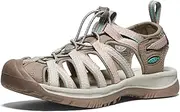 [KEEN] Women's Whisper Sandals, Grey, Athletic Sandals, Water Sandals, Adjustable Strap, Arch Support, Lightweight, Comfortable, Flat Heel, Open Toe, Elastic Closure, Polyester, Mesh, Rubber Sole