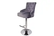 COMFEYA Luxurious Velvet Swivel Bar Stool with Lion Knocker & High Back
