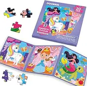 QUOKKA Travel Magnetic Puzzles for Toddlers 1-3 – 20+Pcs Animal Game with Extra-Long Play Book – Fun Travel Game Toy for Kids Ages 3-5 – Strong Magnets for Car Activities – Fun Toddler Puzzle Ages 2-4