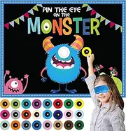 Happy Storm Halloween Party Games for Kids, Pin The Eye on The Monster, Halloween Party Activities Favors Crafts Birthday Party Games for Children Boys Girls, Monster Party Games Indoor