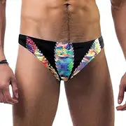 [VBFOFBV] Men's Printed Jammer Swimsuit Swim Shorts, Marble Texture Modern Art Green White