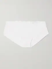 [Commando] Commando - Double Take Lace And Stretch-jersey Briefs - White - M/L M/L White