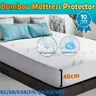 100%Waterproof Bamboo Mattress Protector All Size Bed Fully Fitted Cover Cooling
