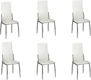 Generic Dining Chairs 6 pcs White Faux Leather,160258