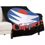 San Diego Clippers Retro NBA Throw Blanket 80x60inch