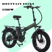 Green 1500W Adult Mountain Ebike 20" Fat Tire Electric Bike 48V Electric Bicycle