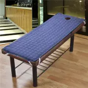Soft Massage Table Bed Sheet Elastic Quilted SPA Beauty Bed Cover with Hole Blue