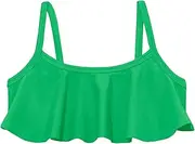 City Threads Girls Flounce Bikini Top Active Wear UPF50+ Rash Guard for Beach and Pool
