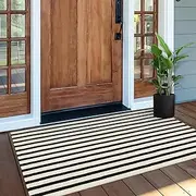 OJIA Front Door Mat 24"x51", Machine Washable Porch Rug Indoor Outdoor Rugs Outside Doormat Striped Cotton Woven Entryway Rug for Kitchen/Bathroom/Farmhouse/Home Entrance