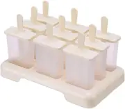 9 Cells Beige Block Moulds Ice Cream Mold Icy Pole Jelly Pop Popsicle Maker Moul
