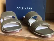 Cole Haan Wesley Demi Wedge Olive Brown Sandal Women Size 10 EU 40.5 W20524