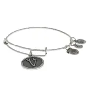 NEW Alex and Ani Initial V Bracelet - Silver Toned Monogram Letter Adjustable