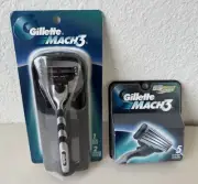 Gillette Mach 3 Turbo Metal Razor Blade Refill Cartridge 2003 & 7 Cartridges