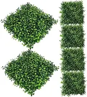 6Pcs Grass Wall Panels 25 * 25cm Artificial Grass Wall Greenery Wall Boxwood Panels Fade Resistant Green Grass Wall Backdrop Covering Privacy for Fence Backyard Decor