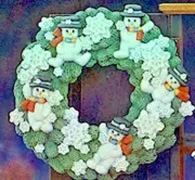 13" Snowmen Wreath Ready to Paint Ceramic Bisque
