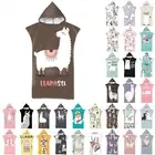 Alpaca Adult Changing Robe Towel Beach Bath Hooded Quick Dry Poncho Bathrobe