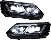 Compatible For Tiguan 2013-2017 MK1.5 Upgraded LED Car Headlights Dynamic Dual Projector Lens Accessories Assembly