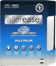 AllerEase Maximum Allergy and Bedbug Waterproof Zippered Mattress Protector - Vinyl Free & Hypoallergenic Twin