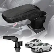 Central Armrest Storage Box with Cup Holder for Mazda 2 Hatch & Sedan 2014-2025 DJ/DL Arm Rest Car Interior Accessories
