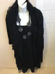 CAROLINE MORGAN BLACK LEGHTWEIGHT DRAPE FRONT JACKET SIZE 14-16 BNWT