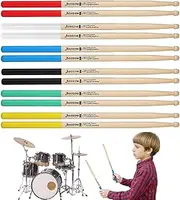 Wzenclave Drum Sticks Anti Slip Drumstick Maple Birch Wood Drumstick Colorful Drum Stand Drumstick Drum Sticks with Non-slip Rubber Handle Professional Musical Instrument Percussion Accessories